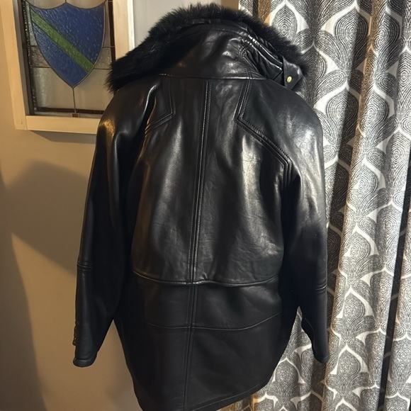 Andrew Marc Leather Jacket With Removable Fur Vest Lining- 2 Jackets in 1 - Picture 8 of 16